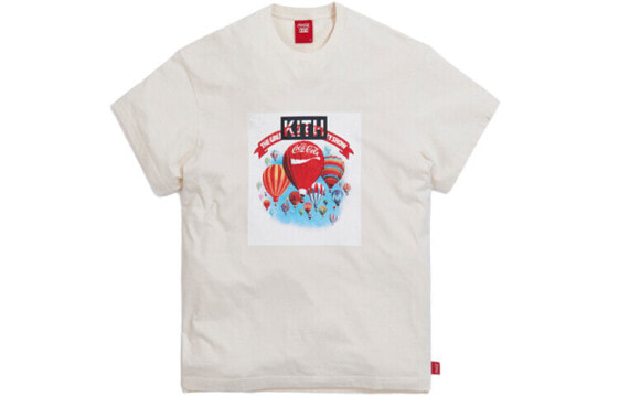 KITH x Coca Cola 联名款 Balloon Vintage 圆领短袖T恤 男女同款 象牙白 / Футболка KITH Coca KH3879-104