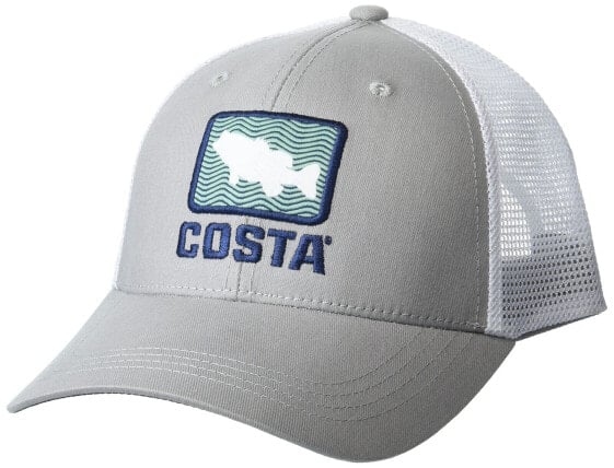 Costa Del Mar Bass Waves Trucker Cap, Grey, One Size US