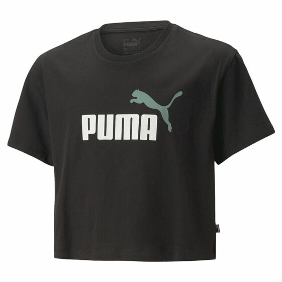 Детская футболка с коротким рукавом PUMA Logo Cropped Чёрная