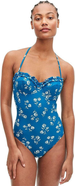 Kate Spade New York 273119 Women Floral Mini Ruffle Underwire Macaw Blue MD