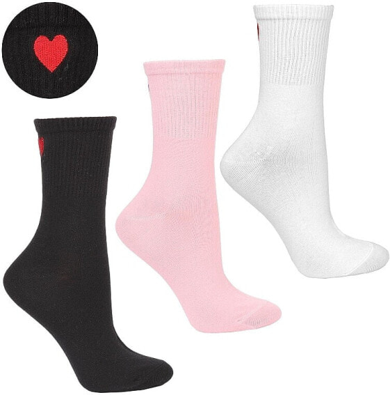 Lange Damensocken 1 Paar schwarz mit Herz - Moraj 23 (35-37)