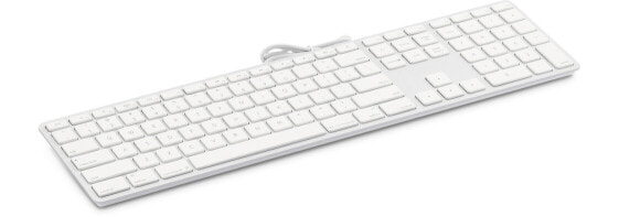 LMP KB-1243 - Full-size (100%) - USB - QWERTY - Aluminium - White