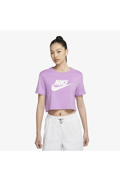 Sportswear Essential Kadın Mor Cropped T-Shirt