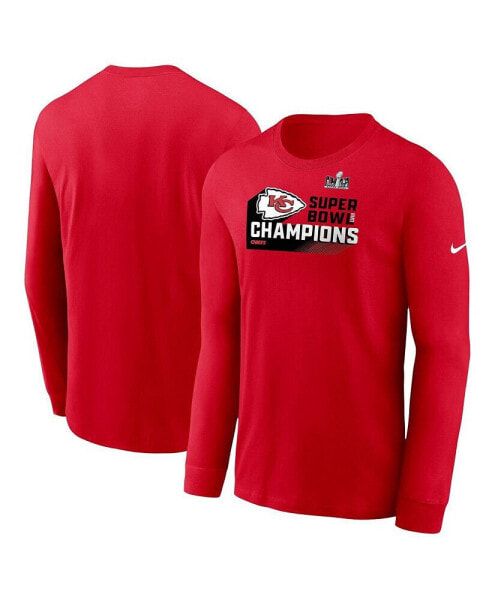 Men's Red Kansas City Chiefs Super Bowl LVIII Champions Iconic Long Sleeve T-shirt