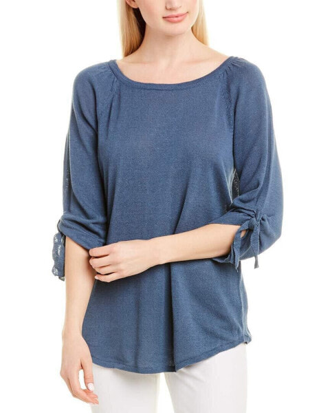 NIC+ZOE 294928 Women's Casual Friday Top Shirt, Indigo sea, Extra Small