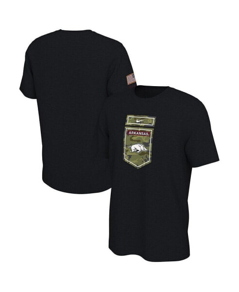 Men's Black Arkansas Razorbacks Veterans Camo T-shirt