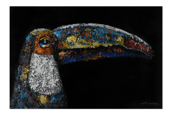 Acrylbild handgemalt Ornamental Toucan