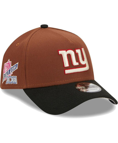 Men's Brown, Black New York Giants Harvest A-Frame Super Bowl XXI 9FORTY Adjustable Hat