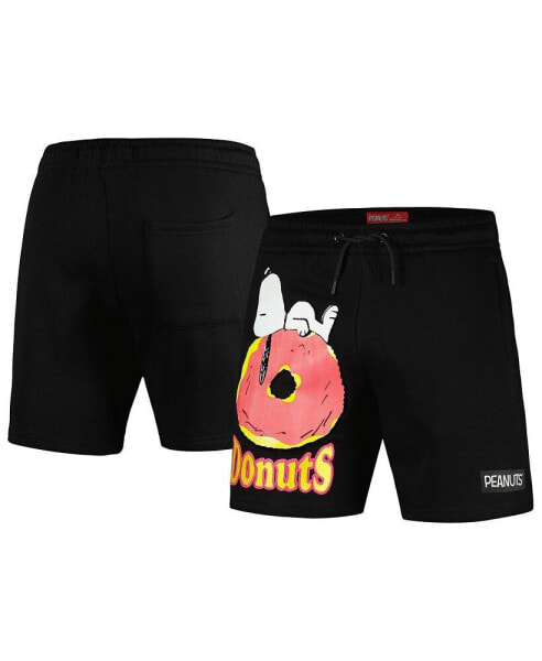 Men's Black Peanuts Snoopy Donuts Shorts