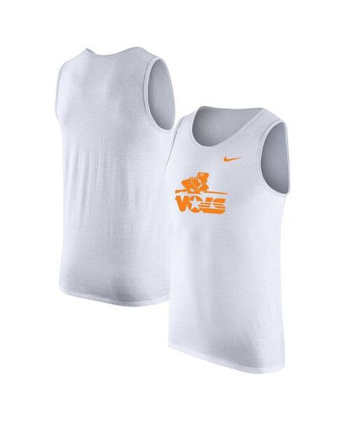 Men's White Tennessee Volunteers Vintage-like Logo Performance Tank Top