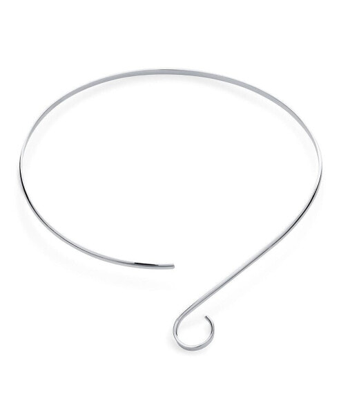 Bling Jewelry simple Fine Modern Choker V Swirl Ball Shape Geometric Collar Statement Necklace For Women .925 Silver Sterling