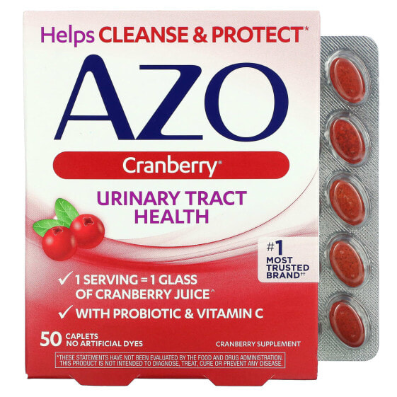 Препарат для здоровья мочевыводящих путей AZO, с клюквой, 50 капсул