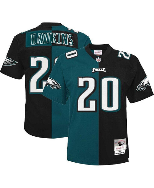 Men's Brian Dawkins Midnight Green and Black Philadelphia Eagles Big and Tall Split Legacy Retired Player Replica Jersey