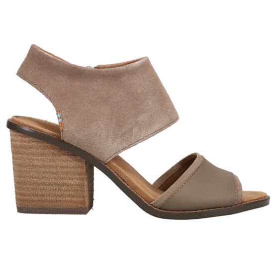TOMS Majorca Block Heels Womens Brown Casual Sandals 10015092T