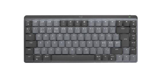 Logitech MX Mechanical Mini Minimalist Wireless Illuminated Keyboard - Tenkeyless (80 - 87%) - RF Wireless + Bluetooth - Mechanical - QWERTY - LED - Graphite - Grey