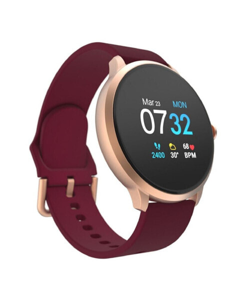 Sport 3 Women's Touchscreen Smartwatch: Rose Gold Case with Merlot Strap 45mm