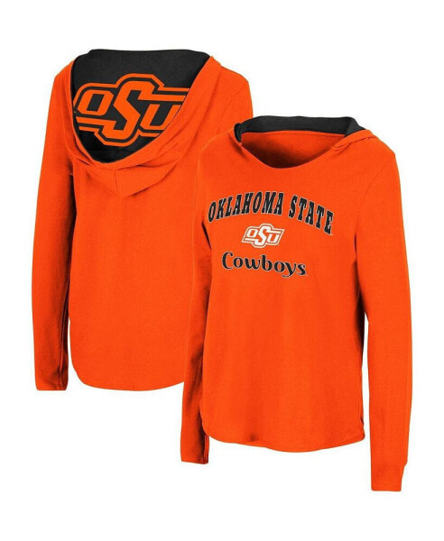 Women's Orange Oklahoma State Cowboys Catalina Hoodie Long Sleeve T-shirt