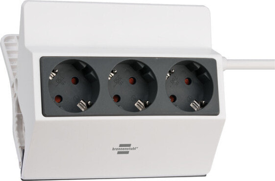 Brennenstuhl 1150070 - 3 m - 3 AC outlet(s) - Indoor - IP20 - Anthracite - White - 16 A