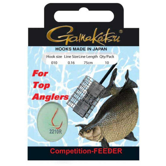 GAMAKATSU Booklet Br.Feeder 2210R Tied Hook 0.180 mm 75 cm