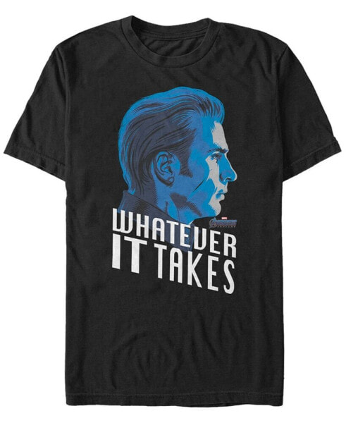 Marvel Men's Avengers Endgame Captain America Profile Whatever It Takes Short Sleeve T-Shirt