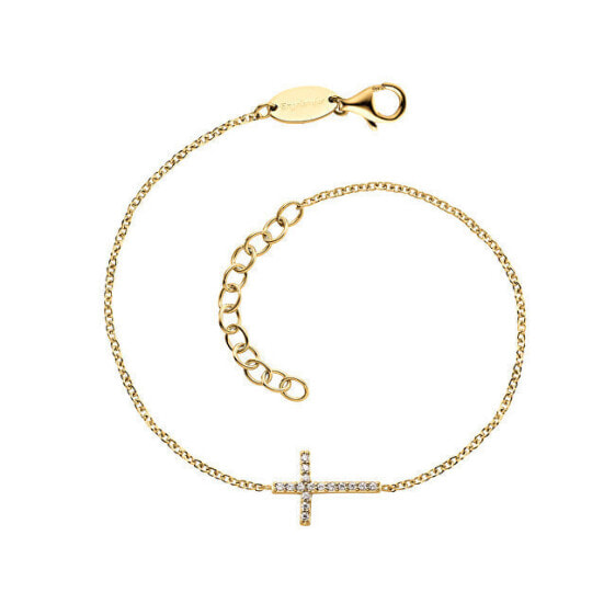 Fashion gilded bracelet with cross ERB-LILCROS-ZIG