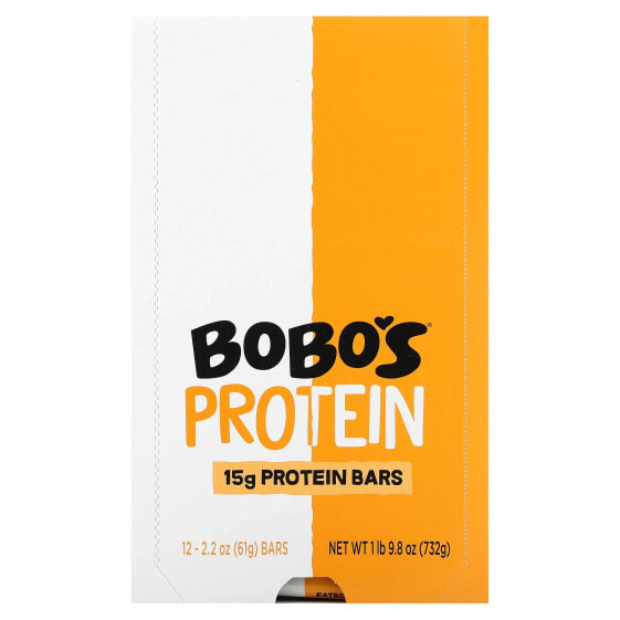 Bobo's Oat Bars, Protein Bars, арахисовая паста с шоколадной крошкой, 12 батончиков, 61 г (2,2 унции)