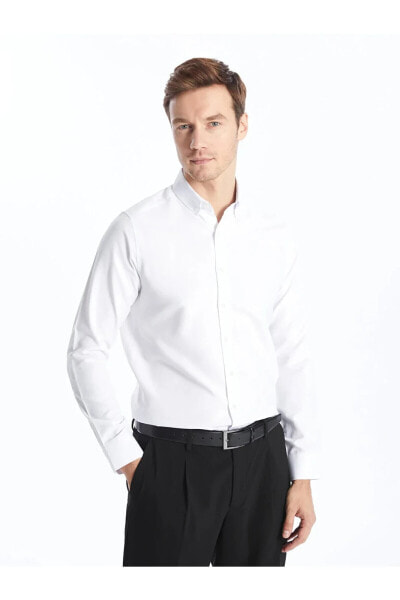 Formal Slim Fit Uzun Kollu Oxford Erkek Gömlek
