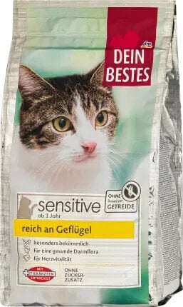 Trockenfutter Katze sensitive mit Geflügel, 750 g