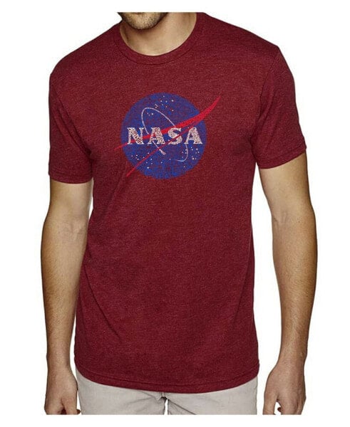 Футболка мужская LA Pop Art с премиальным смешанным дизайном слов - Лого NASA Meatball