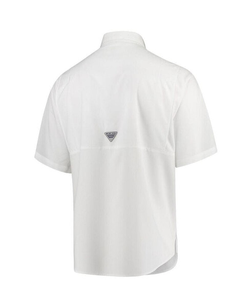 Men's White Oklahoma Sooners PFG Tamiami Omni-Shade Button-Down Shirt