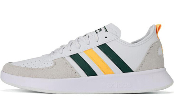 Кроссовки легкие Adidas Court 80s бело-желто-зеленые