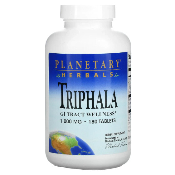 Препарат для здоровья пищеварительной системы Planetary Herbals Triphala, 1,000 мг, 180 таблеток