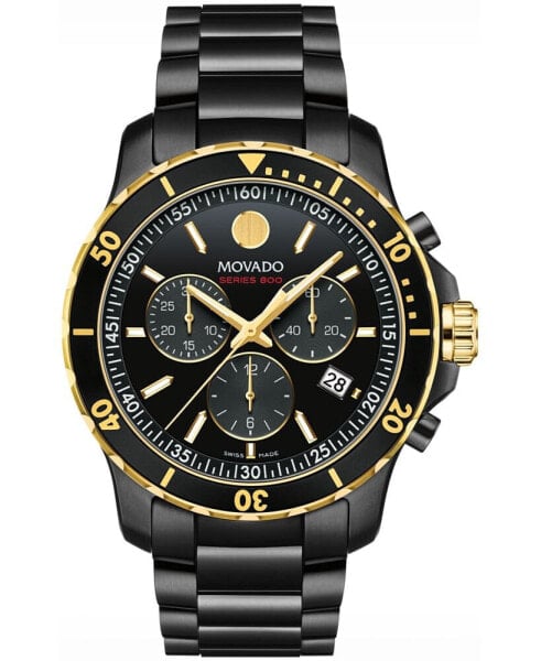 Men's Series 800 Swiss Quartz Chrono Black PVD Watch 42mm