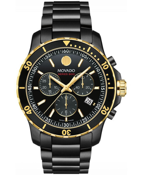 Men's Series 800 Swiss Quartz Chrono Black PVD Watch 42mm