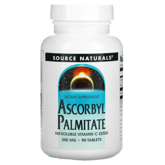 Source Naturals, Аскорбил пальмитат, 500 мг, 90 таблеток