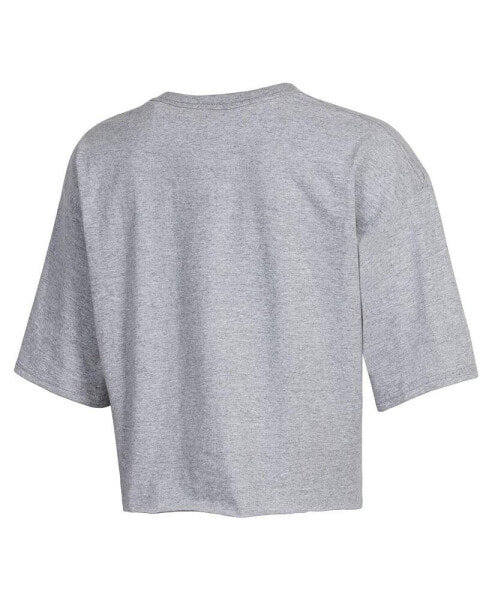 Women's Gray LSU Tigers Boyfriend Cropped T-shirt