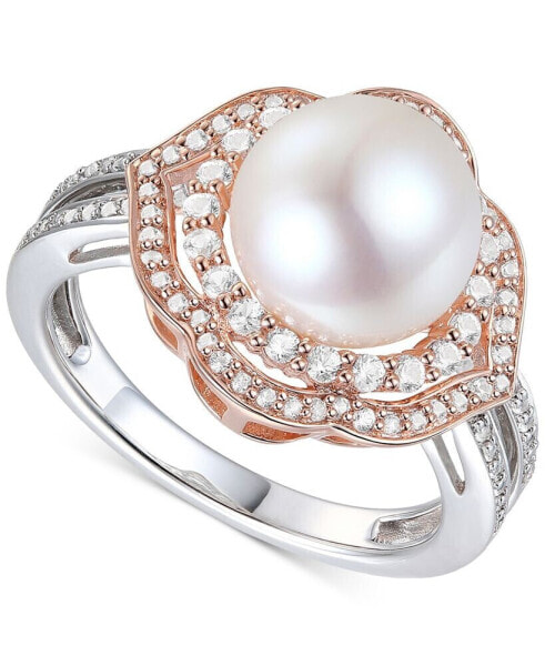 Кольцо Macy's Cultured Pearl & Diamond