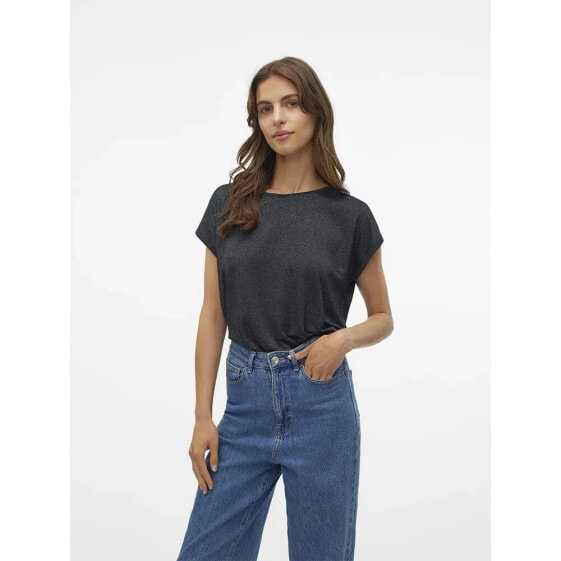 VERO MODA Lava Plain Lurex Strip Short Sleeve T-Shirt