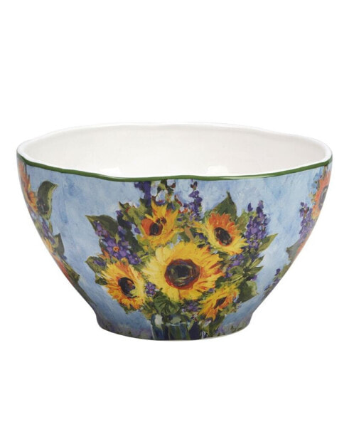 Sunflower Bouquet Deep Bowl 9"