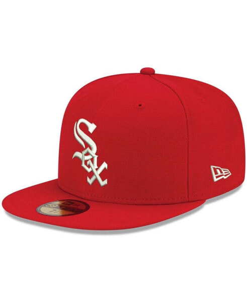 Men's Red Chicago White Sox Logo White 59FIFTY Fitted Hat