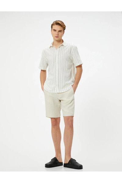 Рубашка мужская Koton Классический воротник с коротким рукавом и пуговицами