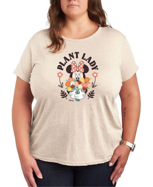 Air Waves Trendy Plus Size Minnie Mouse Earth Day Graphic T-shirt