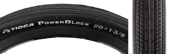 Tioga PowerBlock Tire - 20 x 1-3/8, Clincher, Wire, Black, 60tpi