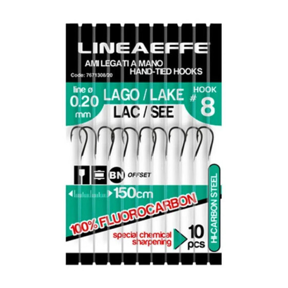 Крючок рыболовный Lineaeffe Nylon Lake Tied Hook 0,180 мм