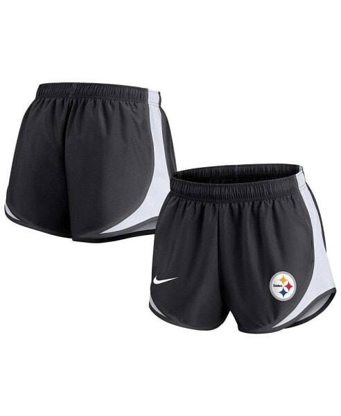 Women's Black Pittsburgh Steelers Plus Size Tempo Shorts