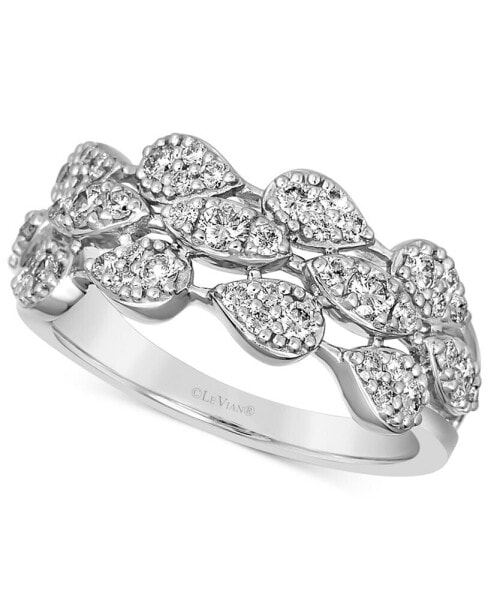 Vanilla Diamond Pear Mini Cluster Triple Row Ring (5/8 ct. t.w.) in Platinum