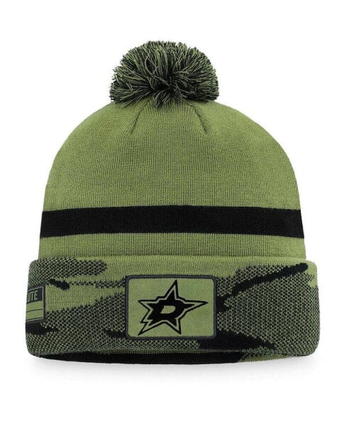 Men's Camo Dallas Stars Military-Inspired Appreciation Cuffed Knit Hat with Pom