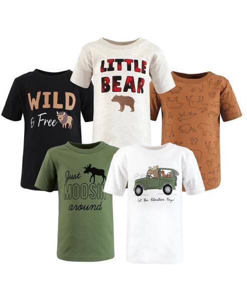 Baby Boys Short Sleeve T-Shirts, Animal Adventure