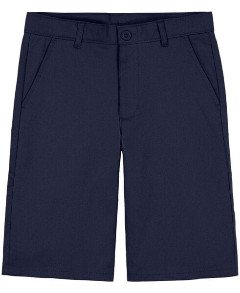 Big Boys Uniform Hunter Flat-Front Stretch Twill Shorts