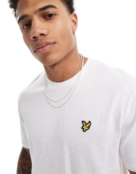 Lyle & Scott icon logo slub t-shirt in white